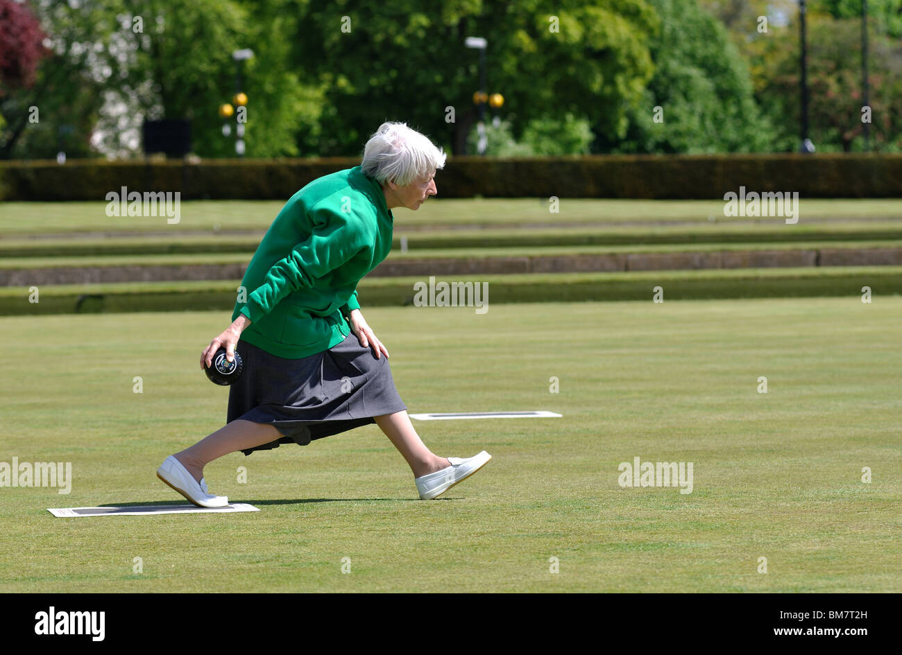 Women`s bowls at Victoria Park, Leamington Spa, Warwickshire, England, UK Stock Photo Alamy